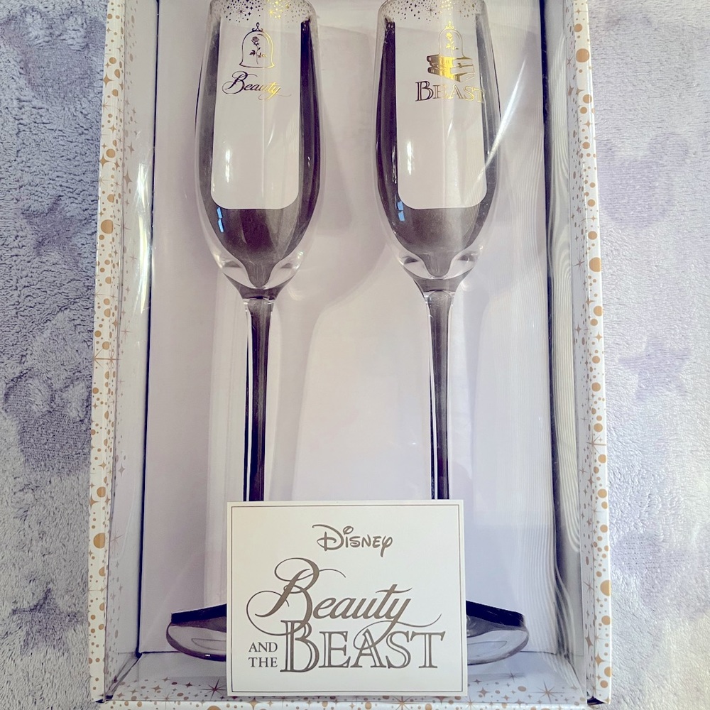 Beauty and the Beast Wedding champagne glasses